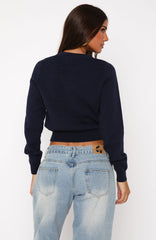 Designer Girl Knit Sweater Navy
