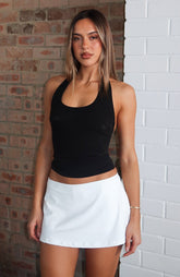 Hard To Please Low Rise Mini Skort White