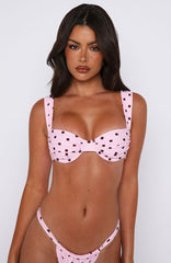 Balia Bikini Top Pink Polka Dot