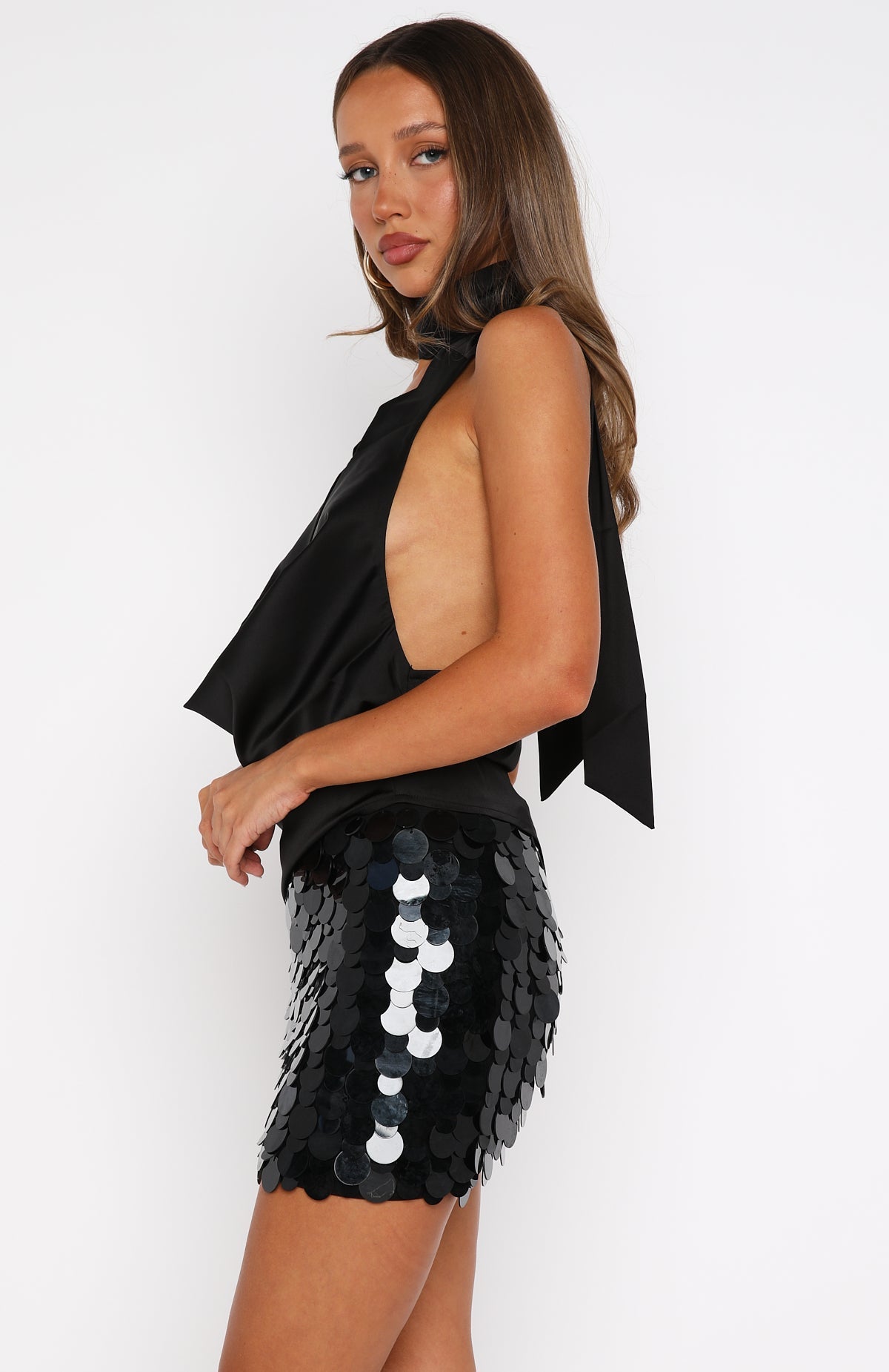 At A Glance Halter Top Black