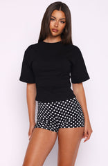 Destination Unknown Cinched Waist Boxy Tee Black
