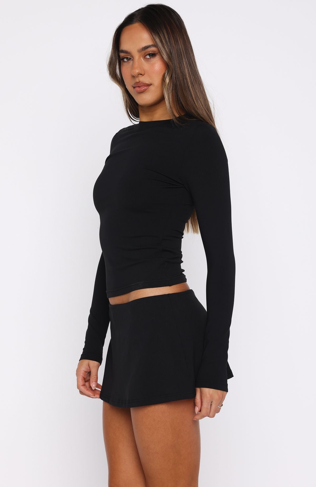 Hard To Please Low Rise Mini Skort Black