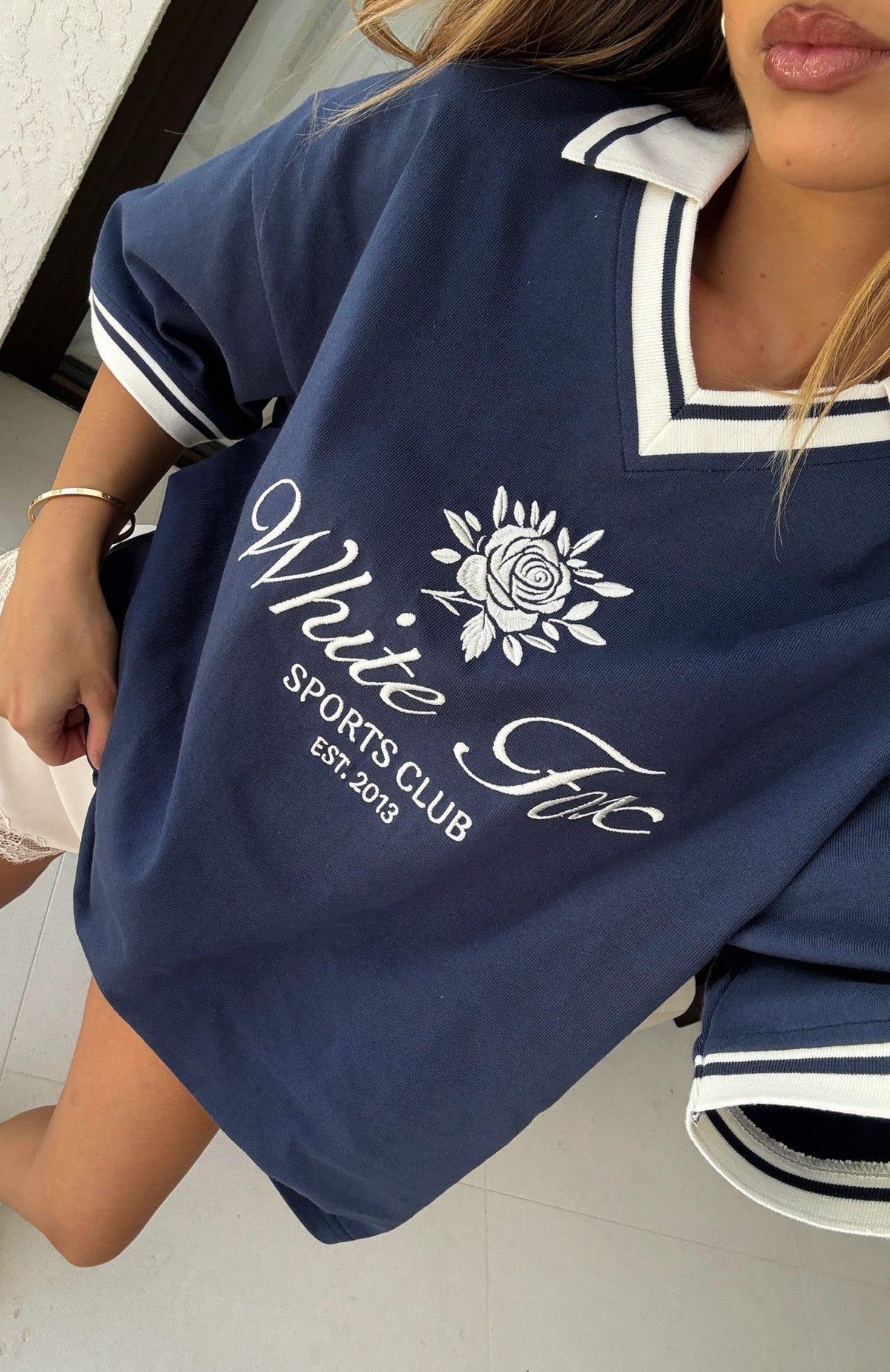 Along The Way Oversized Jersey Navy