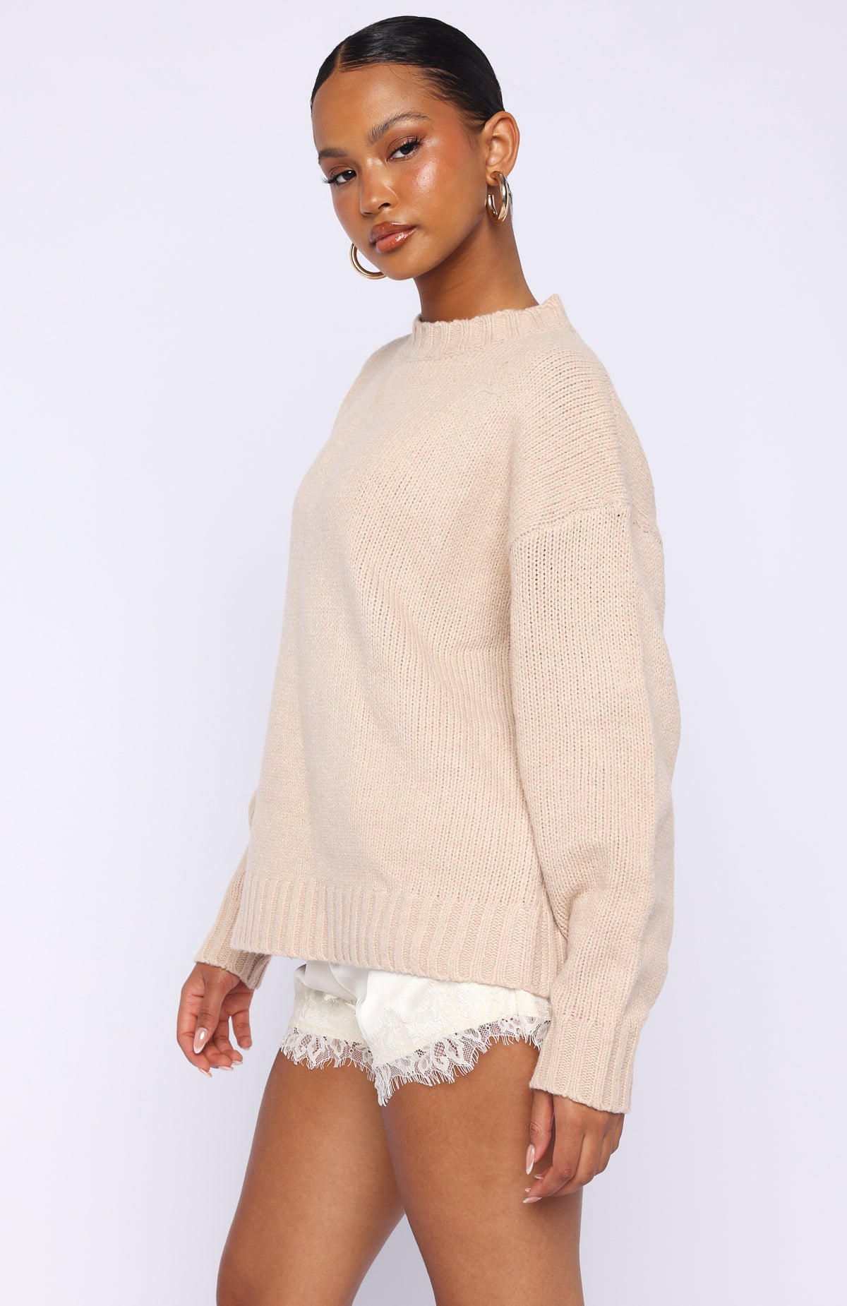 Apres Ski With Me Knit Sweater Beige