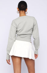 Cindy Cinched Knit Top Grey