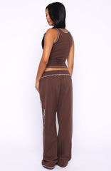 Don't Need Anyone Track Pants Chocolate
