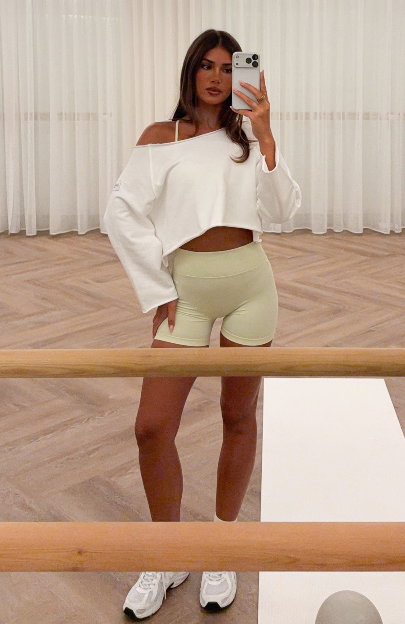 Keep It Rolling Cropped Off Shoulder Sweater Off White